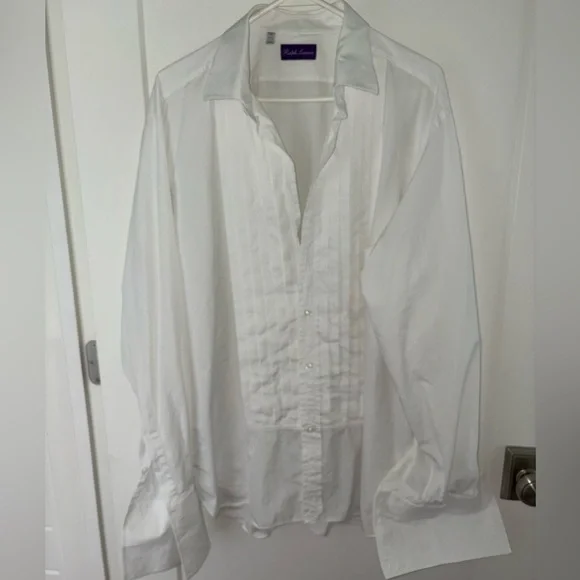 vintage Ralph Lauren purple label tuxedo shirt sz EUC Made in Italy